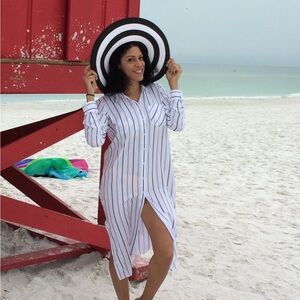 Express striped shirt dress/cover up